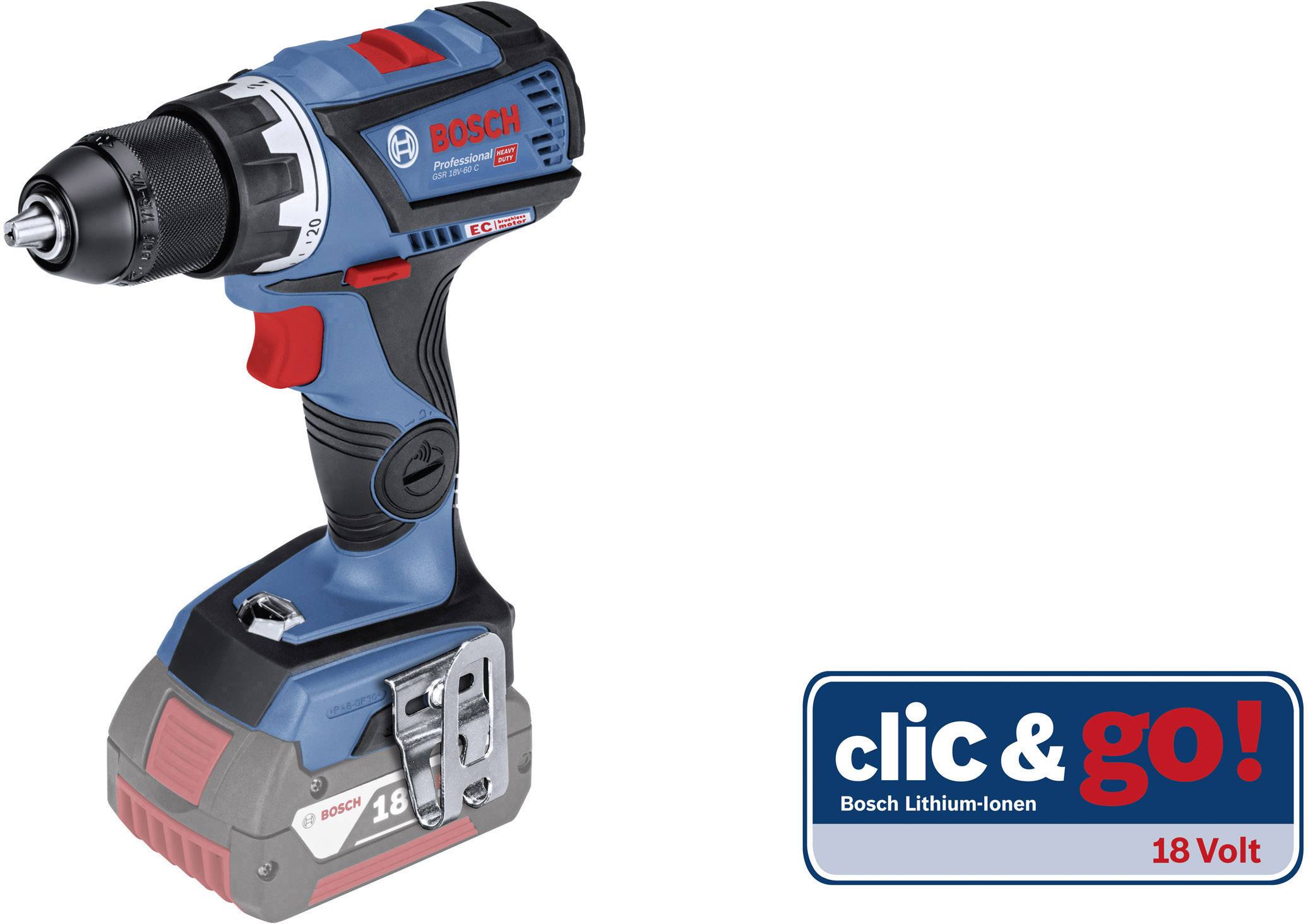Bosch Professional GSR 18V 60 C Akku Bohrschrauber 18 V Li Ion ohne Akku, inkl. Koffer Bosch Professional GSR 18V 60 C Akku Bohrschrauber 18 V Li Ion ohne Akku, inkl. Koffer
