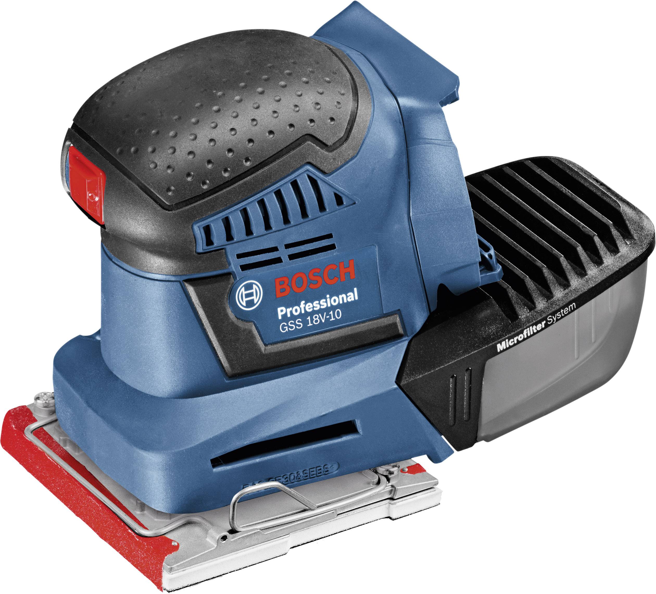 Bosch Professional GSS 18V-10 06019D0202 Slipmaskin batteridriven exkl. batteri/laddare, inkl. väska 18 V 101 x 113 mm, 115 x 140 mm, 107 x 115 mm Antal