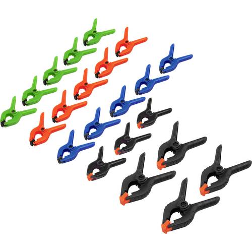 Mini-Spannzwingen-Set 22-teilig Basetech 1529585 Produktabmessung, Länge: 90 mm