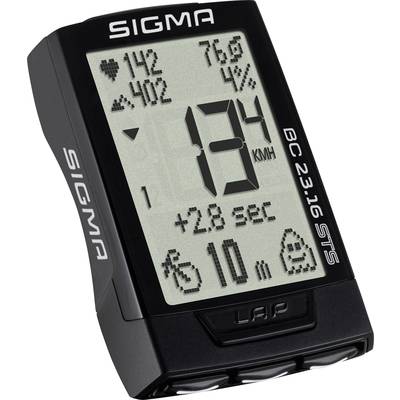 Sigma BC 23.16 STS Fahrradcomputer, kabellos Codierte Übertragung mit Puls-Brustgurt, mit Trittsensor