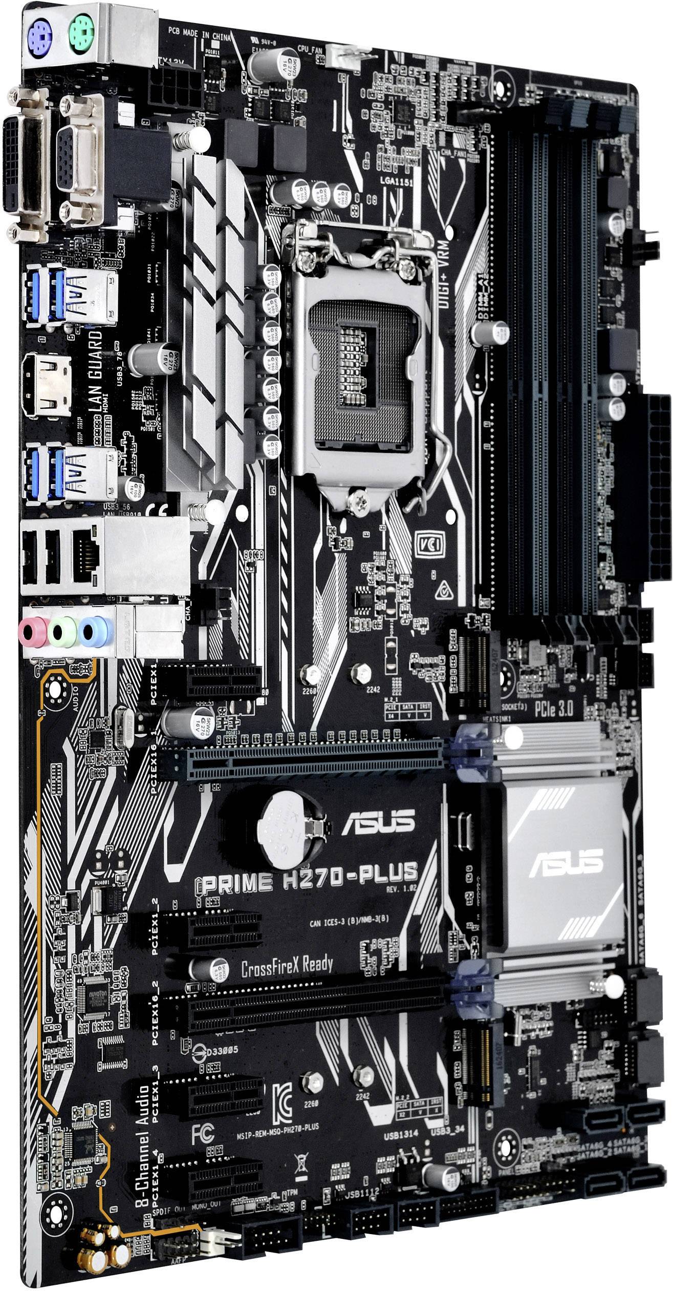 Asus PRIME H270-PLUS Mainboard Sockel (PC) Intel® LGA 1151 Formfaktor (Details) ATX Mainboard-Chipsatz Intel® H270-3
