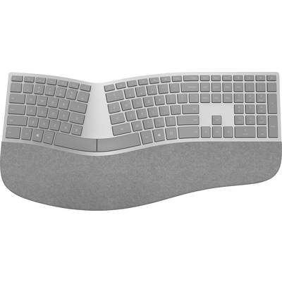 Microsoft Surface Ergonomic Bluetooth® Tastatur Deutsch, QWERTZ Grau Ergonomisch, Handballenauflage 