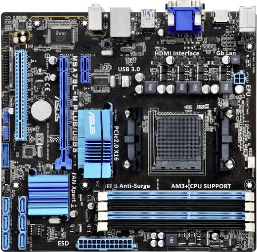 Mainboard Asus M5A78LM PLUS/USB3 Sockel AMD AM3+ Formfaktor MicroATX
