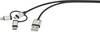 Renkforce USB-Kabel USB 2.0 USB-A Stecker, USB-C® Stecker, USB-Micro-B Stecker, Apple Lightning Stecker 0.25 m Dunkelgrau gesleeved RF-3335106