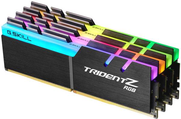 G.Skill TridentZ RGB PC-Arbeitsspeicher Kit   DDR4 32 GB 4 x 8 GB Non-ECC 3200 MHz 288pin DIMM CL16-18-18-38 F4-3200C16Q-32GTZR