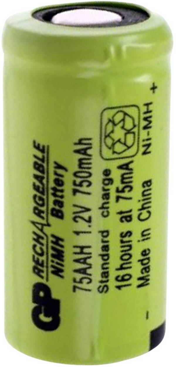 GP GPIND75AAHB Spezial-Akku 2/3AA Flat-Top NiMH 1.2 V 750 mAh 1 St.