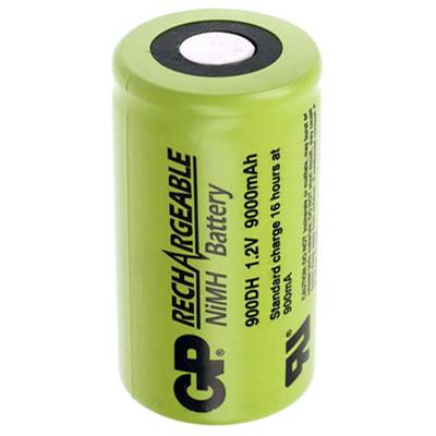 Grüne wiederaufladbare NiMH-Batterie, 1,2V, 9000mAh, mit schwarzem Text auf der Seite.