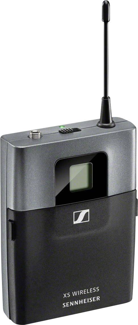Tragbarer drahtloser Audioempfänger von Sennheiser mit Antenne, geeignet für den mobilen Einsatz bei Musik- oder Präsentationsveranstaltungen.