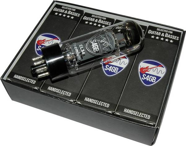 BTB Vertrieb EL34 S4GB Premium Elektronenröhre Matched Quartett Selektiert für Gitarre & Bass Endpentode Polzahl: 8 Sockel: Oktal Inhalt 4 St.