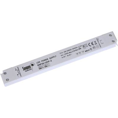 Dehner Elektronik SNP30-12VF-2 LED-Trafo  Konstantspannung 30 W 0 - 2.5 A 12 V/DC nicht dimmbar, Montage auf entflammbar