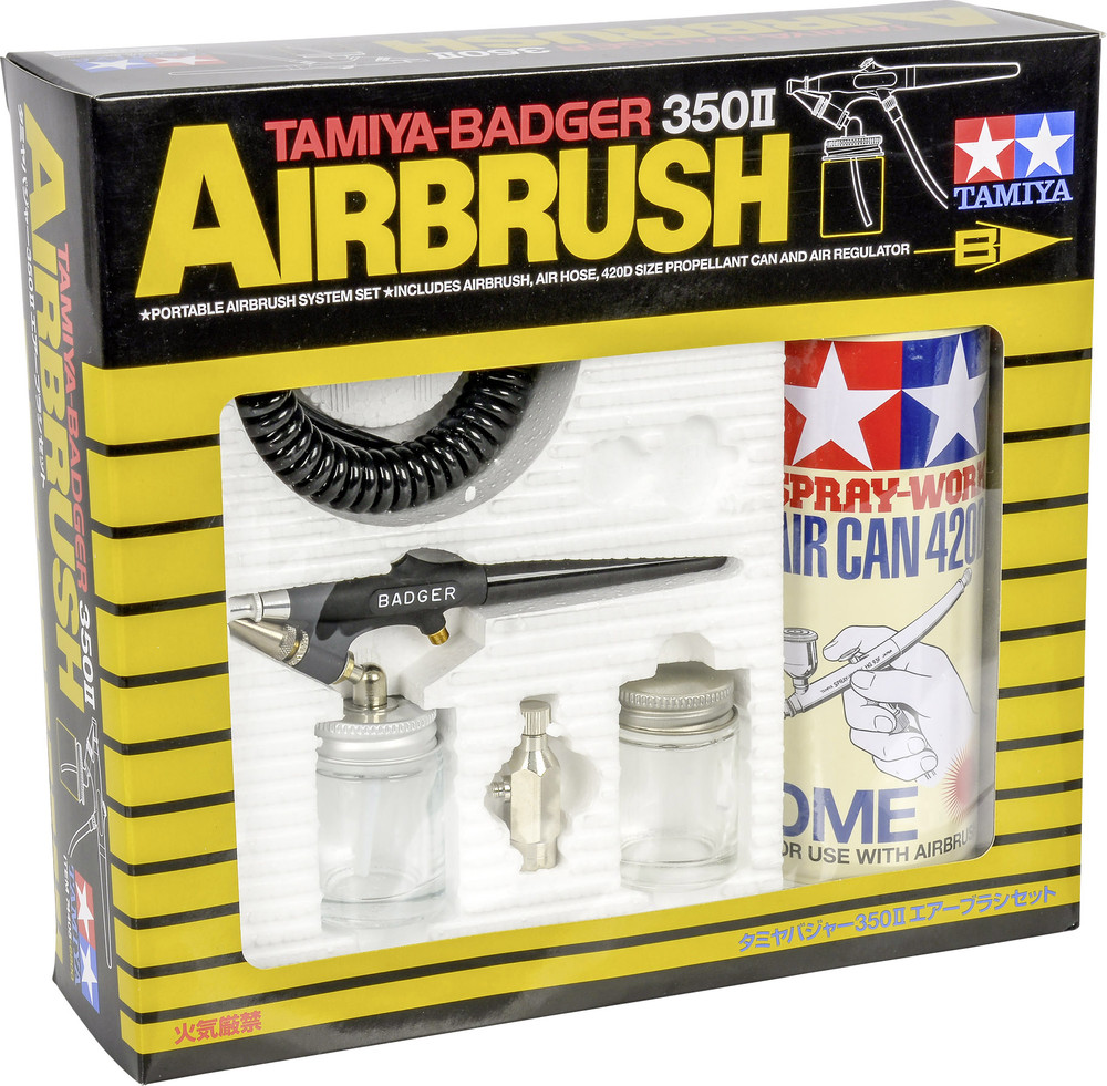 Tamiya 350 II 74405 AirbrushEinsteigerSet mit Druckluftdose Single