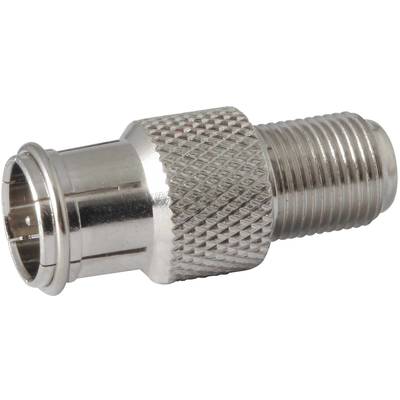 Eine Metall-Verschraubung mit Gewinde und geriffelter Oberfläche, vermutlich ein Adapter oder Verbinder für ein Kabel oder Rohrsystem.