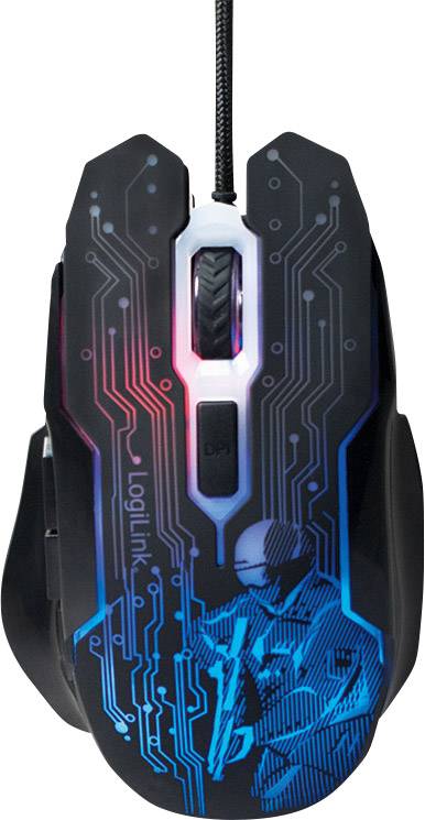 Logilink Gaming Maus, USB, 6-button, 2400dpi Multimedia-Technik Mäuse Maus Kabelgebunden-1