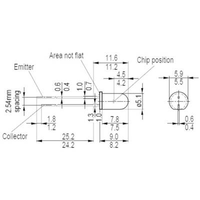 OSRAM SFH 300 FA-3/4 Fototransistor 5 mm  1100 nm  25 ° SFH 300 FA-3/4 