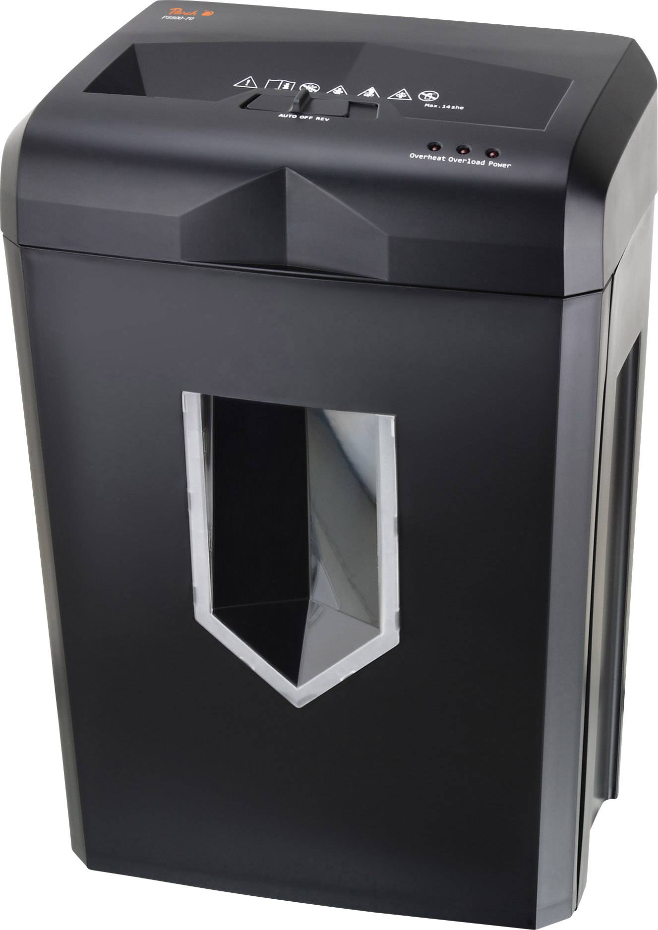 PS500-70 Aktenvernichter Partikelschnitt 5 x 32 mm 18 l Blattanzahl (max.): 14 Sicherheitsstufe 4 Vernichtet auch