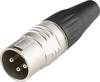Hicon HI-X3CM-V XLR-Steckverbinder Stecker, gerade Polzahl: 3 Schwarz, Silber 1 St.