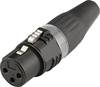 Hicon HI-X3CF-BLK XLR-Steckverbinder Stecker, gerade Polzahl: 3 Schwarz 1 St.