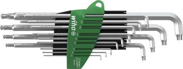 Wiha Innen-TORX Winkelschraubendreher-Set T 5, T 6, T 7, T 8, T 9, T 10, T 15, T 20, T 25, T 27, T 30, T 40, T 45 13teilig