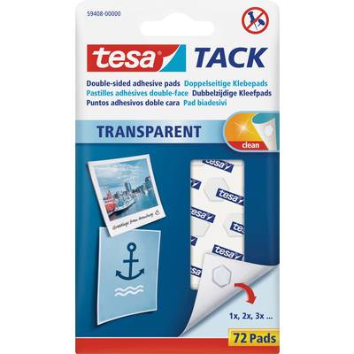 tesa TACK Doppelseitige Klebepads Transparent Inhalt: 72 St.