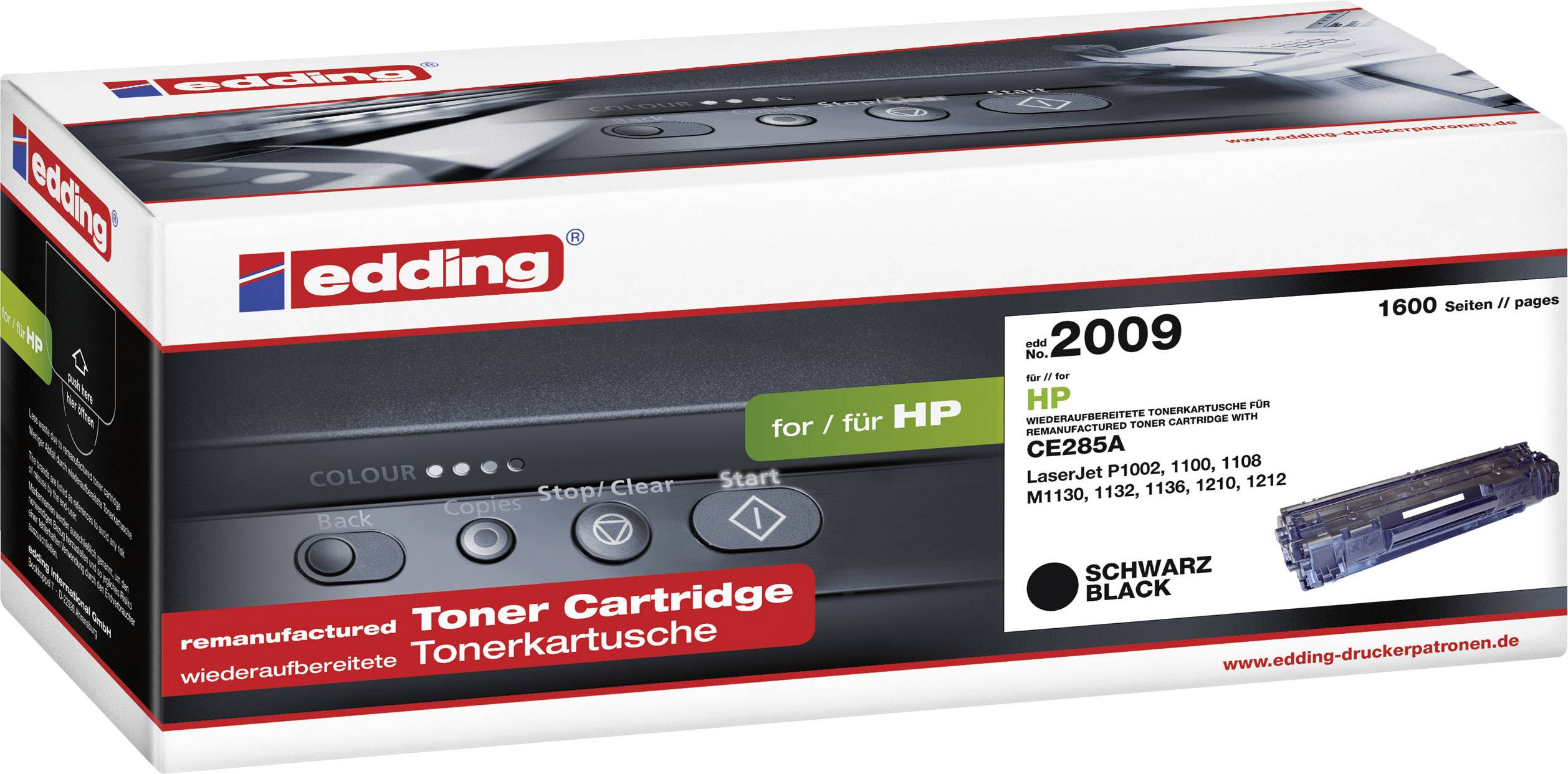 Thumbnail - Edding Toner ersetzt Canon, HP 85A, CE285A Kompatibel Schwarz 1600 Seiten EDD-2009 18-2009