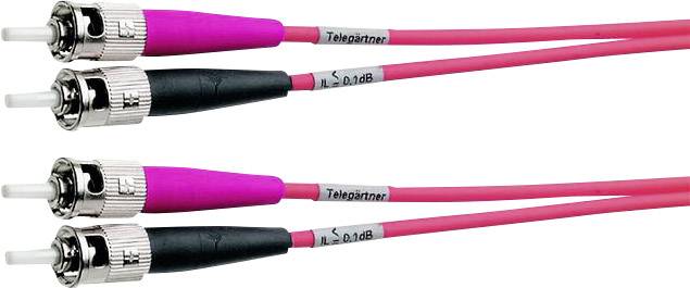 Telegärtner 100010741 Glasfaser LWL Anschlusskabel 2.00 m Orange [1x ST-Stecker - 1x ST-Stecker] 50/125 µ Multimode OM2