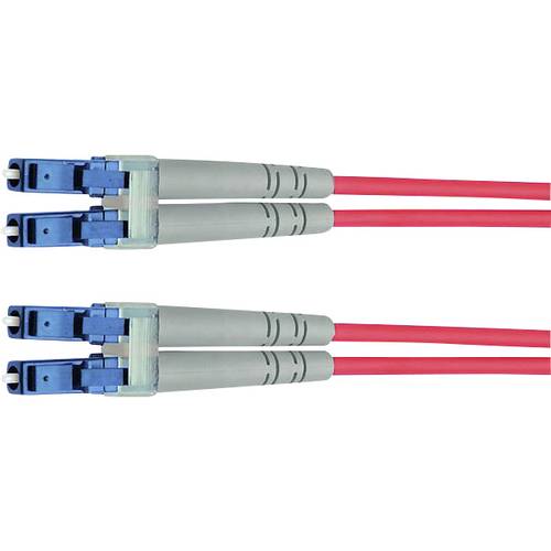 TELEGÄRTNER LWL Rangierkabel 2x G50/125 OM3, 1x LC Duplex - 1x LC Duplex, türkis, 1 m