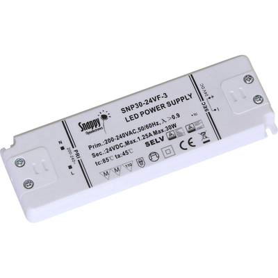 Dehner Elektronik Snappy SE30-12VL LED-Trafo  Konstantspannung 30 W 0 - 2.5 A 12 V/DC nicht dimmbar, Möbelzulassung, Mon