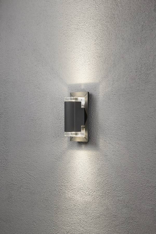 Konstsmide Potenza 7987-370 Außenwandleuchte  LED, Energiesparlampe GU10 12 W Anthrazit