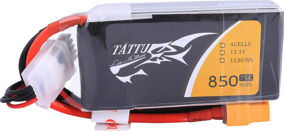 Tattu Modellbau-Akkupack (LiPo) 14.8 V 850 mAh Zellen-Zahl: 4 75 C Softcase XT60