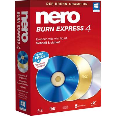 Nero Burn Express 4 Vollversion, 1 Lizenz Windows Brenn-Software