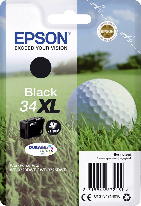 Epson Druckerpatrone 34XL Original  Schwarz C 13 T 34714010