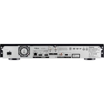 Rückseite eines elektrischen Geräts mit Anschlüssen und Lüfter. HDMI-Anschluss und mehrere Audio-/Video-Ports für Verbindung.