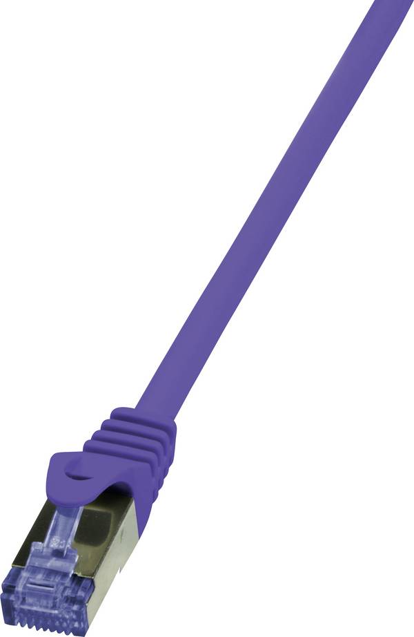 LogiLink CQ306VS RJ45 Patchkabel CAT 6a S/FTP 3.00 m Violett Flammwidrig, Halogenfrei, mit Rastnasenschutz 1 St.