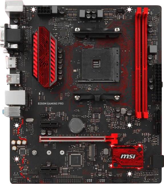 MSI Gaming B350M Gaming Pro Mainboard Sockel (PC) AMD® AM4 Formfaktor (Details) Micro-ATX Mainboard-Chipsatz AMD® B350-1