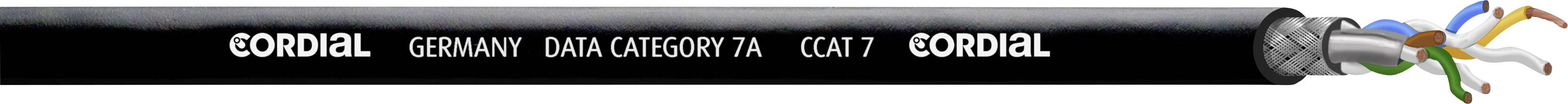Cordial CCAT 7 BLACK 100 Netzwerkkabel CAT 7 S/STP 4 x 2 x 0.14 mm² Schwarz Meterware