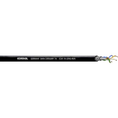 Thumbnail - Cordial CCAT 7A LONG-RUN-BLACK 100 Netzwerkkabel CAT 7a S/STP 4 x 2 x 0.14 mm² Schwarz Meterware