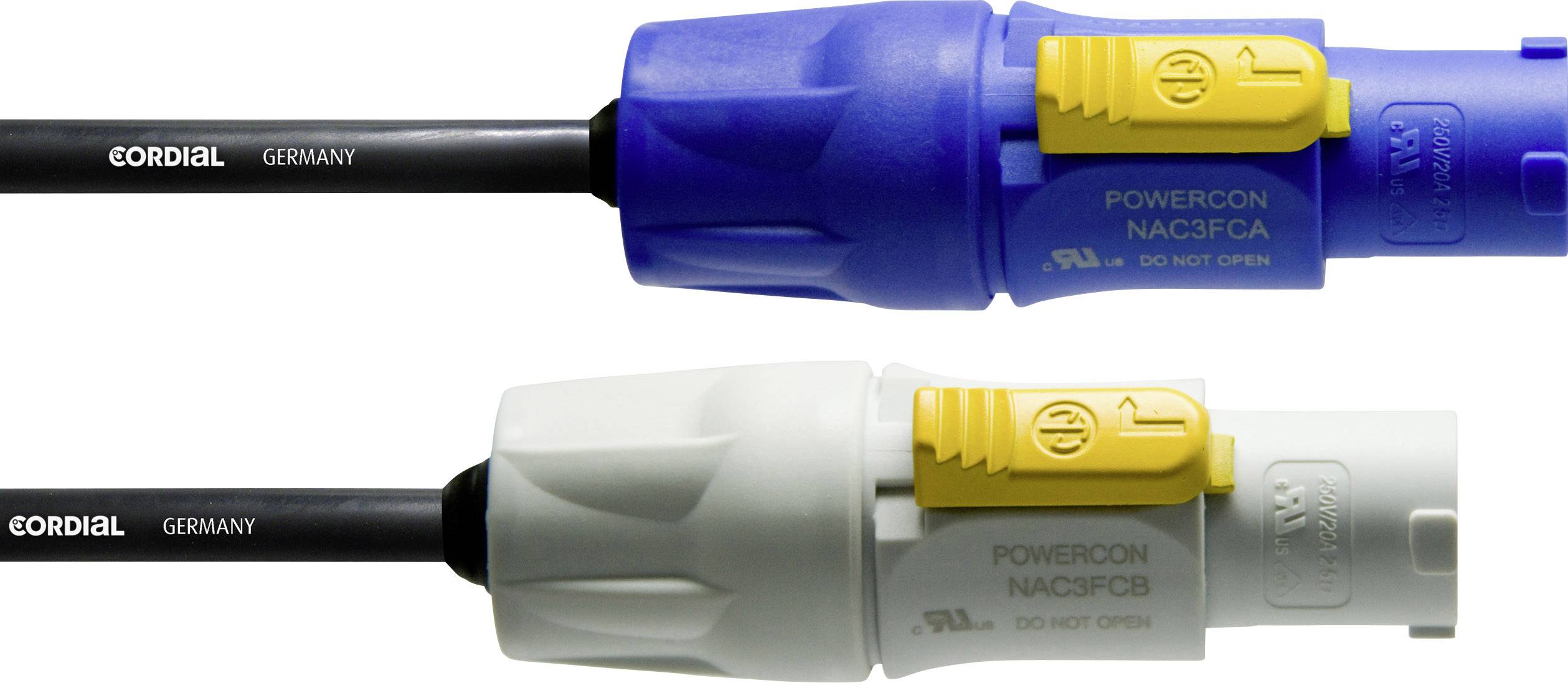Cordial CFCA 5 FCB Strom Anschlusskabel [1x PowerCon-Stecker - 1x PowerCon-Stecker] 5.00 m Blau, Weiß