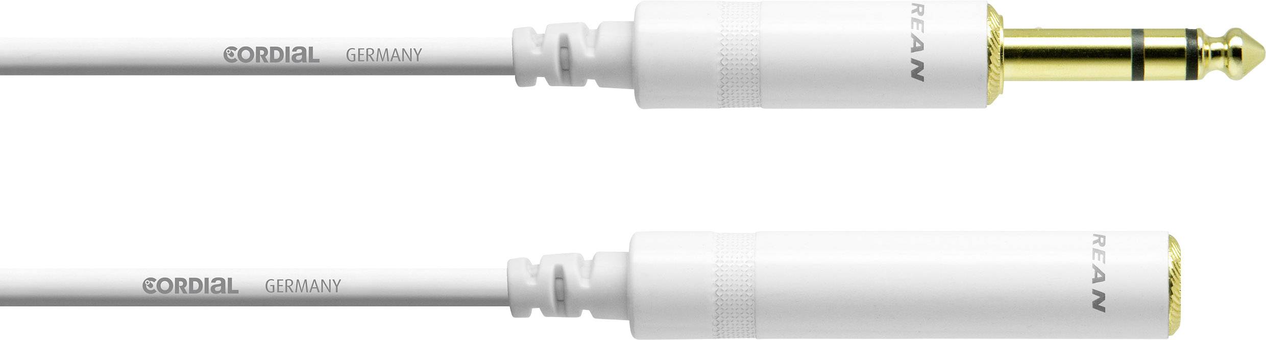 Cordial CFM 3 VK-SNOW Audio Verlängerungskabel [1x Klinkenstecker 6.35 mm - 1x Klinkenbuchse 6.35 mm] 3.00 m Weiß