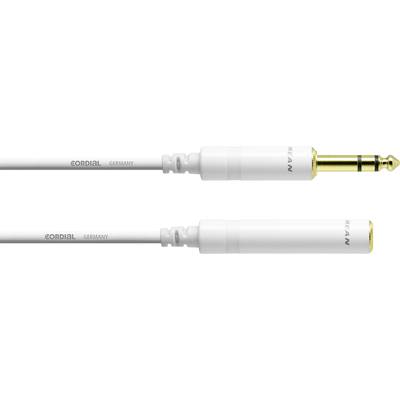 Cordial CFM 3 VK-SNOW Audio Verlängerungskabel [1x Klinkenstecker 6.35 mm - 1x Klinkenbuchse 6.35 mm] 3.00 m Weiß