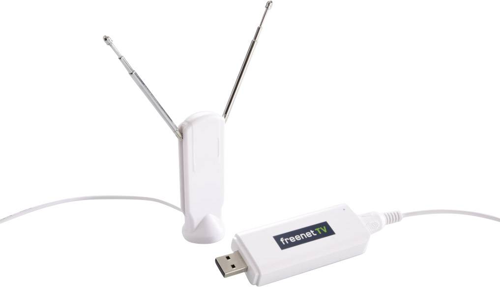 freenet TV DVB-T2 USB Stick TV-Stick mit freenet TV Entschlüsselung (1 Monat gratis), mit DVB-T Antenne-2