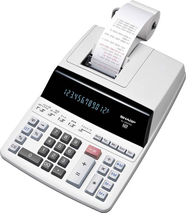Sharp EL-2607PG  Druckender Tischrechner Weiß Display (Stellen): 12 netzbetrieben (B x H x T) 221 x 78 x 327 mm