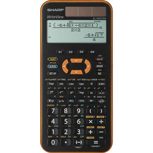 Sharp EL-W531 XG Schulrechner Orange Display (Stellen): 12 solarbetrieben, batteriebetrieben (B x H x T) 79.6 x 15.5 x 1...