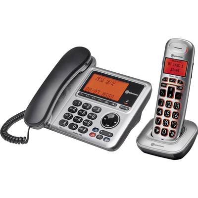 Amplicomms BigTel 1480 Schnurgebundenes Seniorentelefon  Anrufbeantworter, Optische Anrufsignalisierung, Freisprechen Be