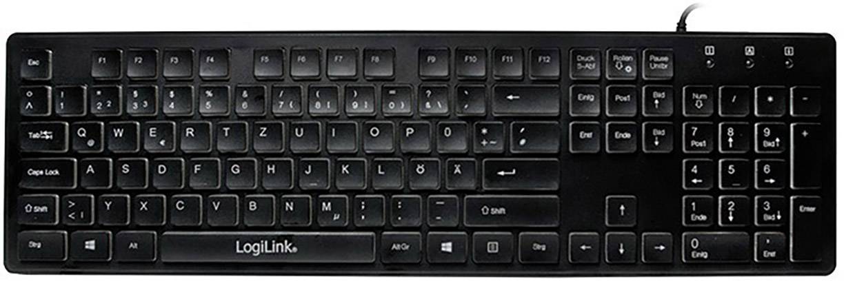 LOGILINK Beleuchtete Tastatur LogiLink, USB 1.1,LED Regenbogenbeleuch