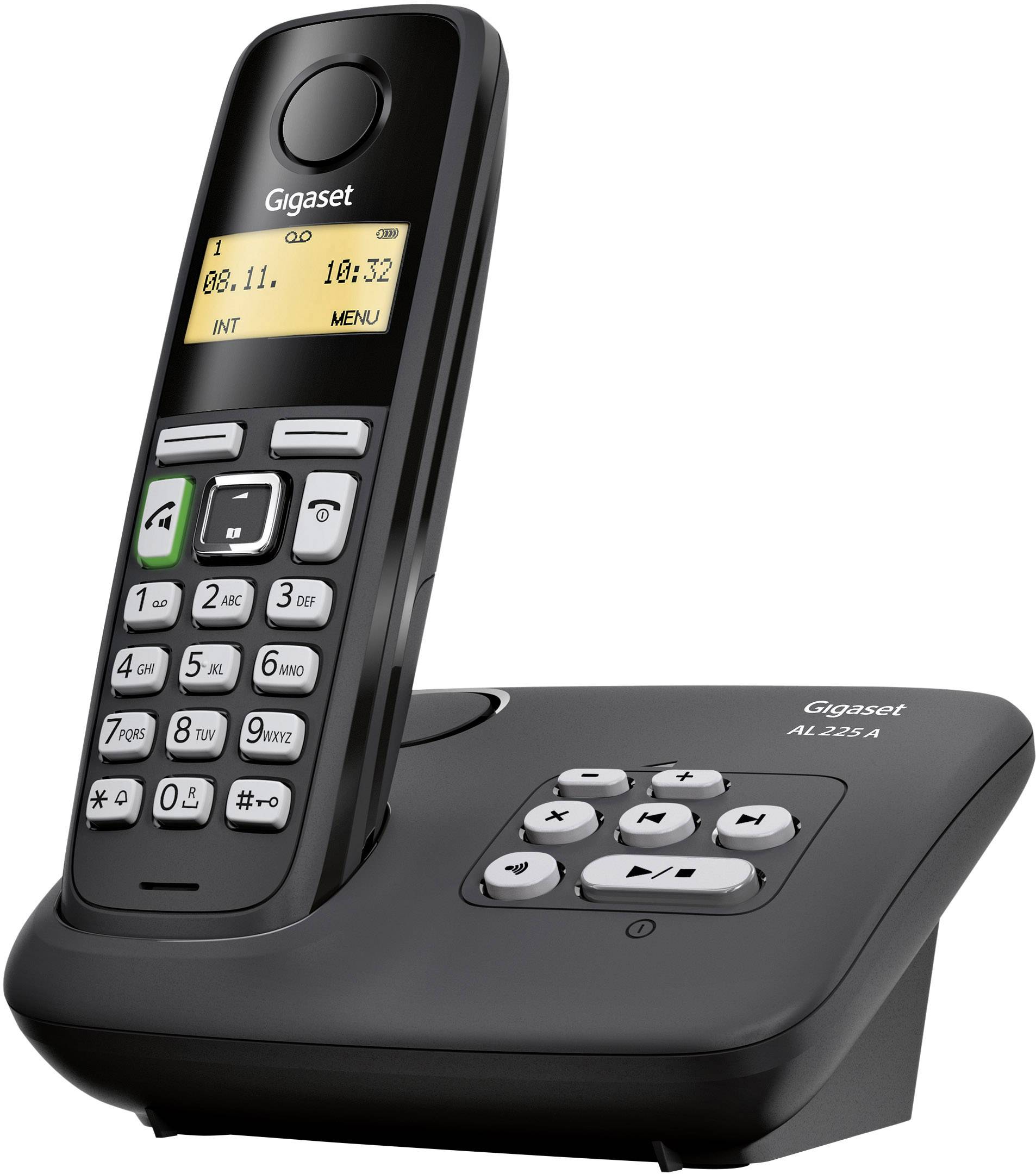 Gigaset Al A Dect Gap Schnurloses Telefon Analog Anrufbeantworter Freisprechen Schwarz Kaufen