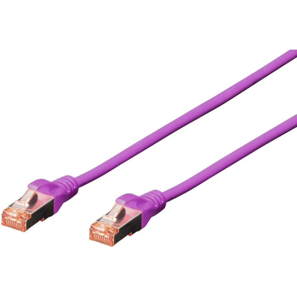 Digitus Professional RJ45 Netwerk Aansluitkabel CAT 6 S-FTP 2 m Violet Halogeenvrij, Vervlochten par