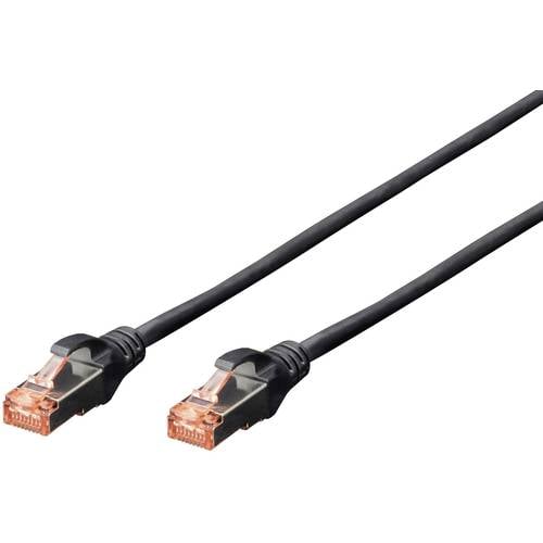 Digitus DK-1644-020/BL RJ45 Netzwerkkabel, Patchkabel CAT 6 S/FTP 2.00 m Schwarz Halogenfrei, verdrillte Paare, mit Rast...
