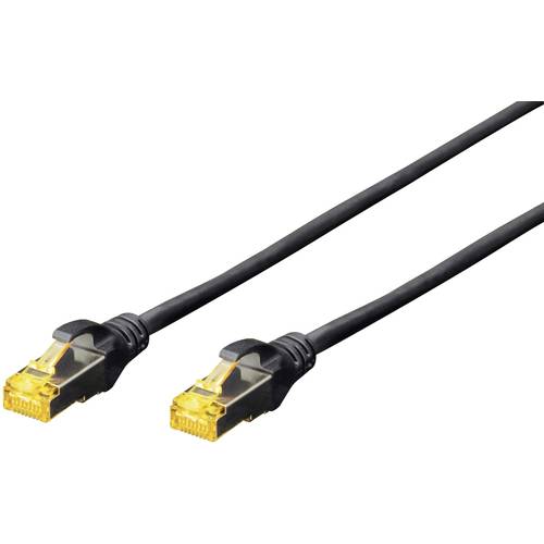Digitus DK-1644-A-030/BL RJ45 Netzwerkkabel, Patchkabel CAT 6a S/FTP 3.00 m Schwarz Halogenfrei, verdrillte Paare, mit R...