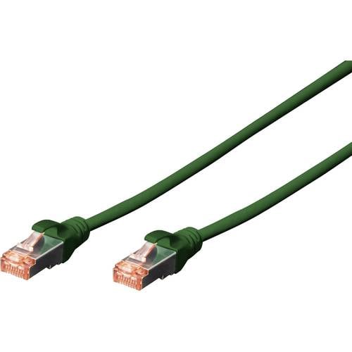 Digitus DK-1644-050/G RJ45 Netzwerkkabel, Patchkabel CAT 6 S/FTP 5.00 m Grün Halogenfrei, verdrillte Paare, mit Rastnase...