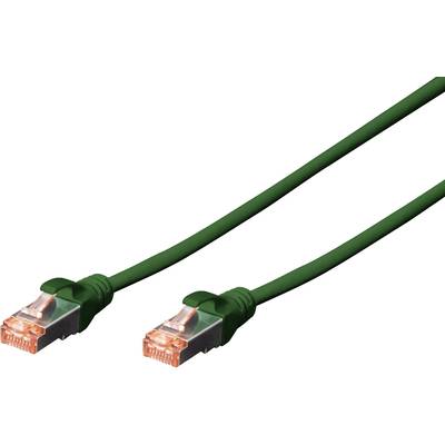 Digitus DK-1644-050/G RJ45 Netzwerkkabel, Patchkabel CAT 6 S/FTP 5.00 m Grün Halogenfrei, verdrillte Paare, mit Rastnase